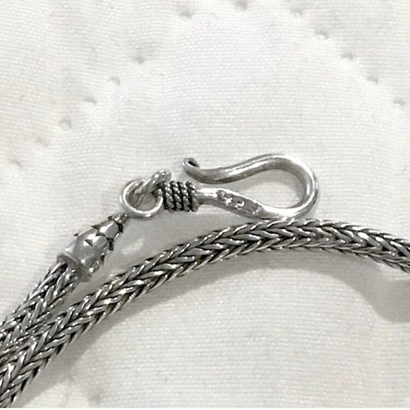 Sterling Silver Wheat Chain Braided Necklace 20inches - Picture 8 of 10